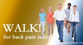 Dr. Le's Chiropractic & Wellness, L.L.C. urges Auburn back pain sufferers to walk to lessen back pain and related pain.