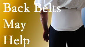 Auburn back pain sufferers using back support belts are supported and reminded to move carefully while healing.
