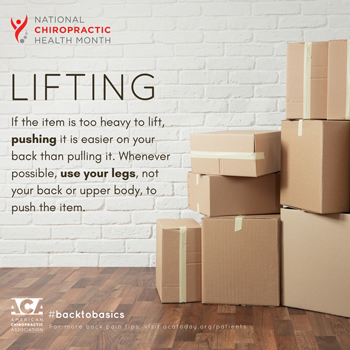 Dr. Le's Chiropractic & Wellness, L.L.C. advises lifting with your legs.